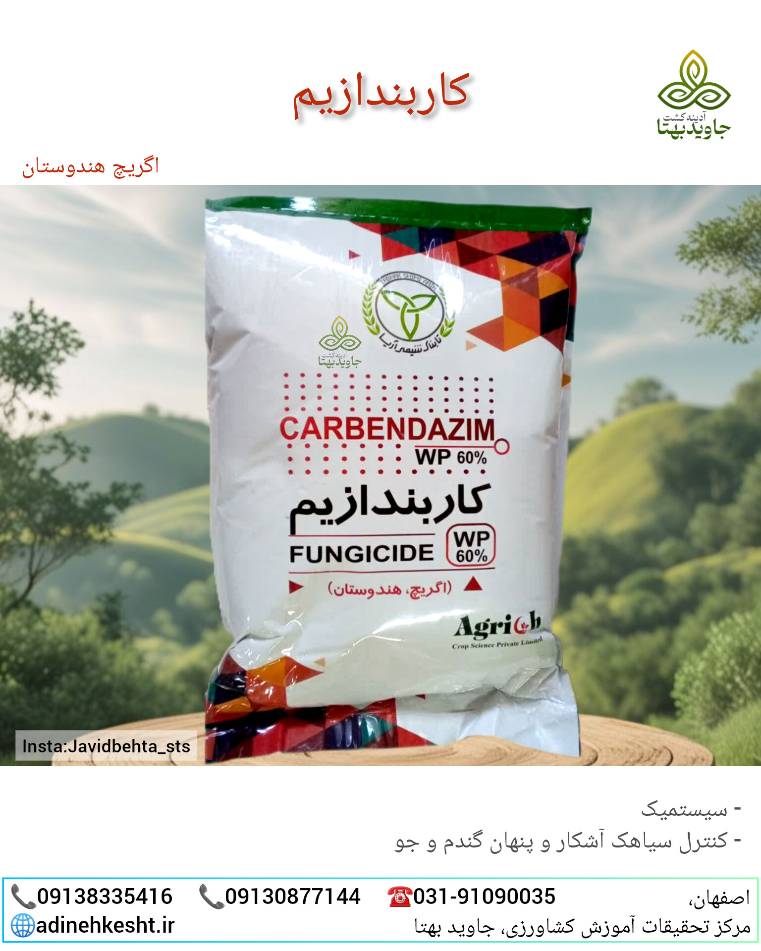 قارچکش کاربندازیم (Carbendazim 60% WP)